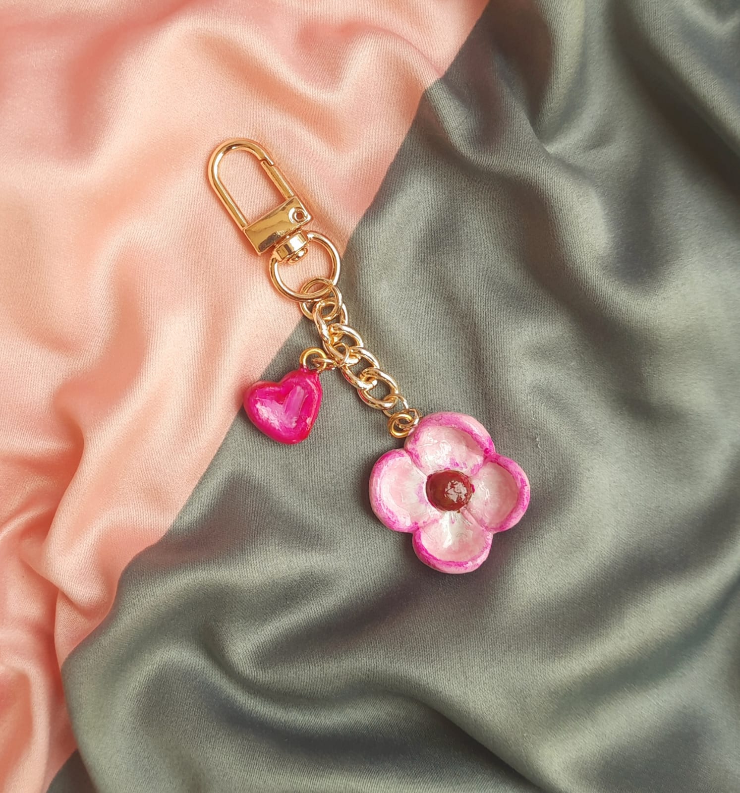 pink flower charm