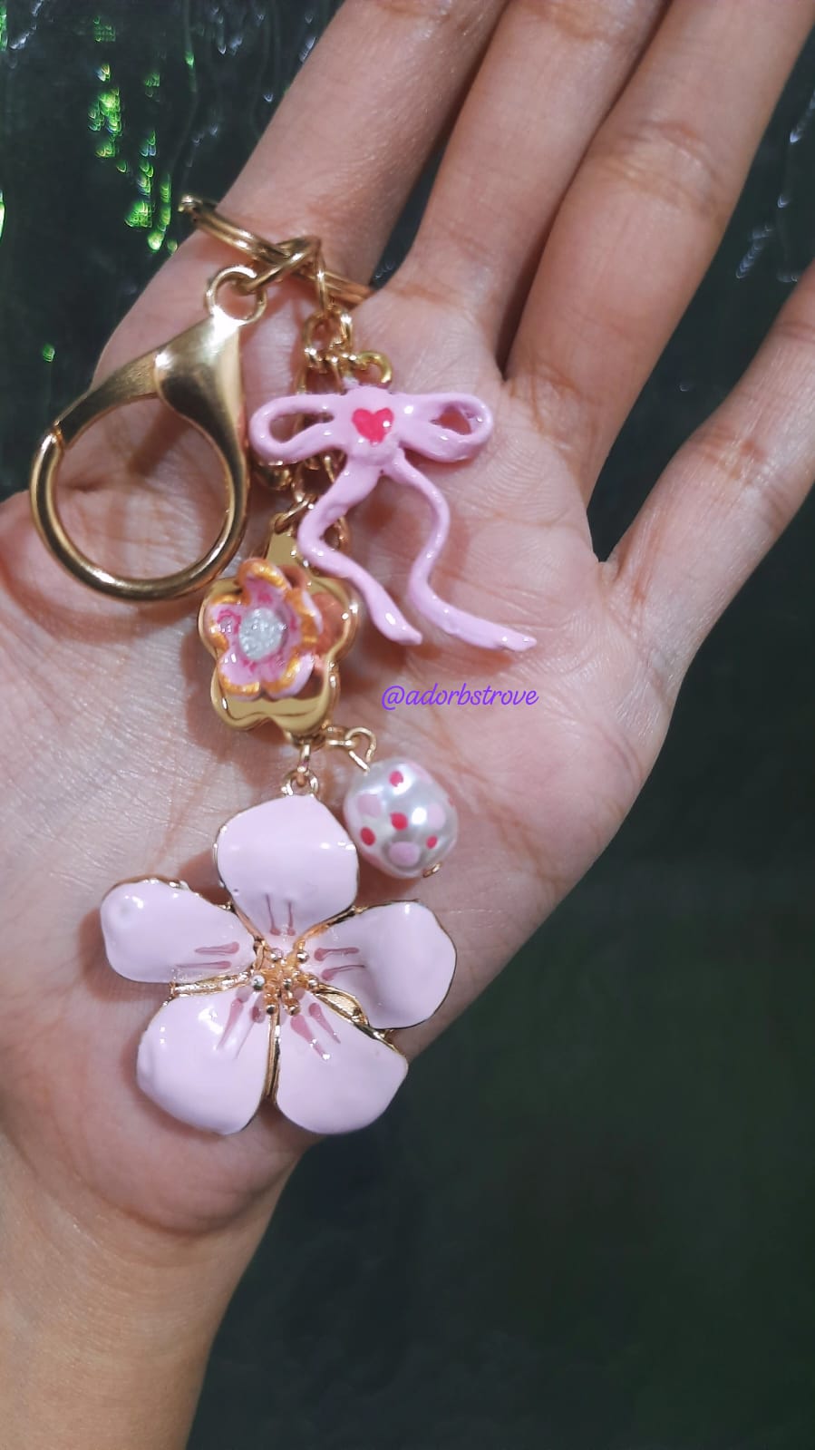 Pink flamingo bloom charm